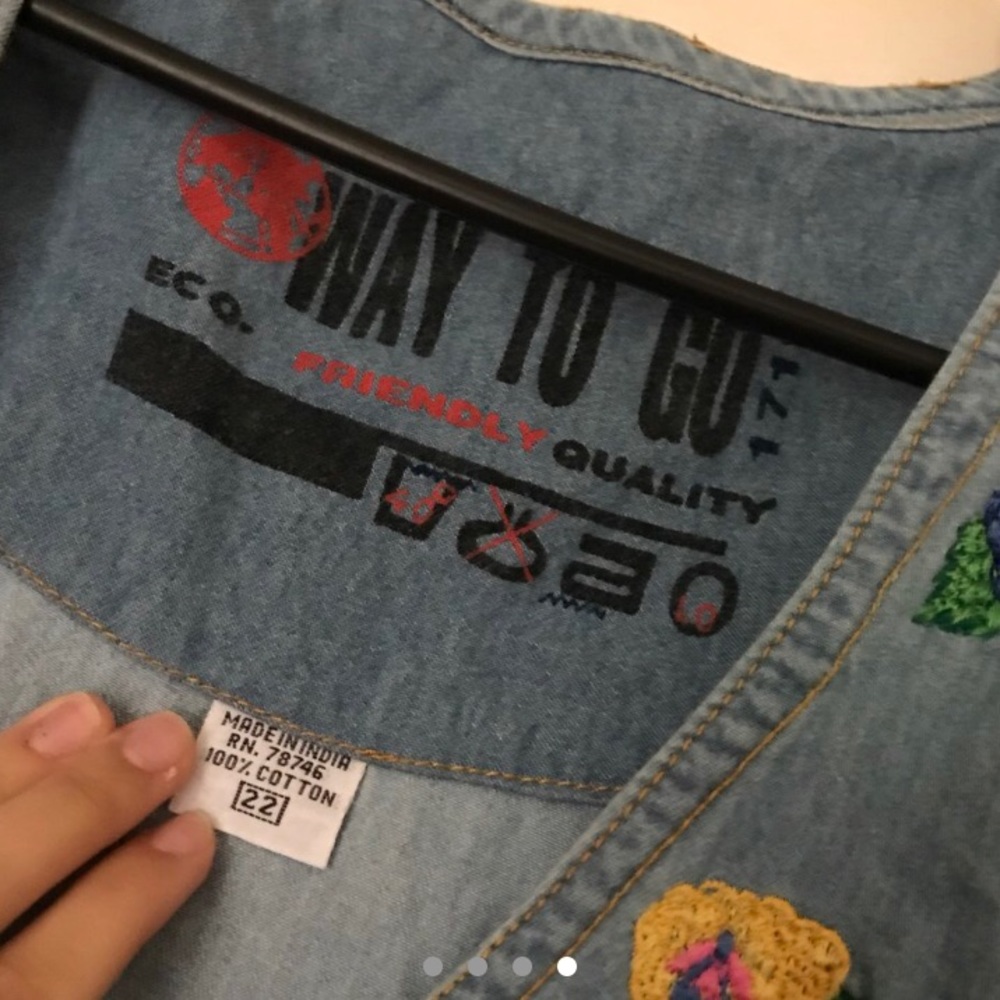 Jumper denim embroidered dress - Picture 4 of 4